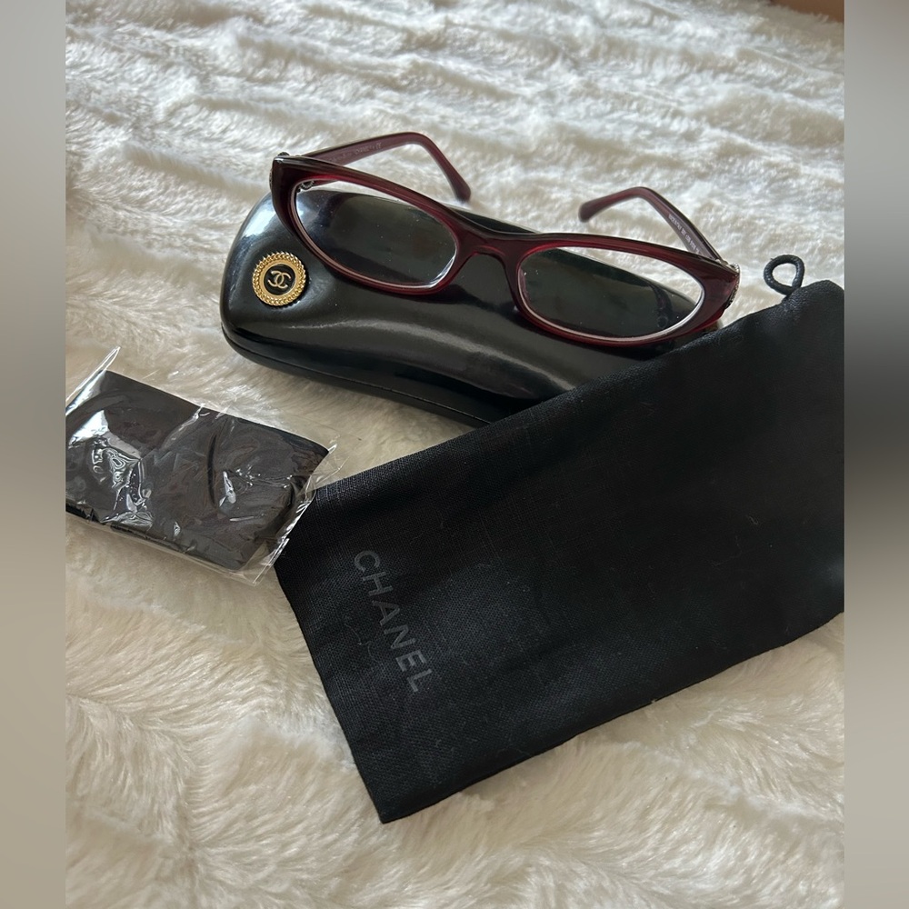 CHANEL Red and Black Glasses